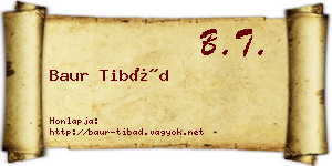 Baur Tibád névjegykártya